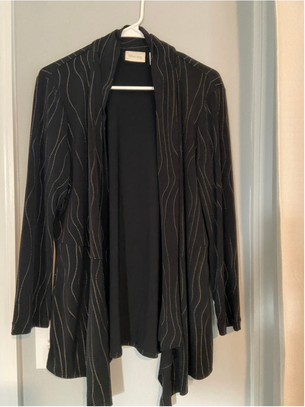 Chico's black and gold jacket, size 2